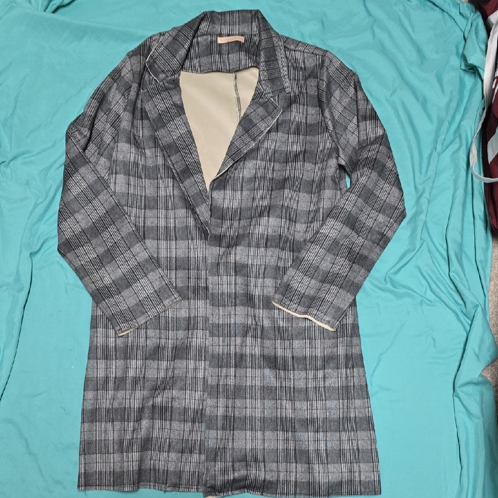 Evolutionary Gray Plaid Coat
